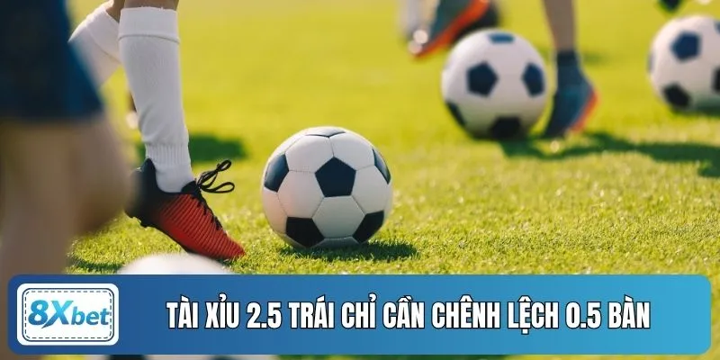 Tài xỉu 2.5 trái chỉ cần chênh lệch 0.5 bàn